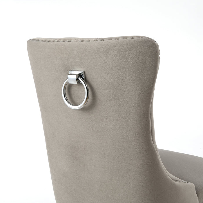 Eetkamerstoel Bains Velours Stone Set van 2