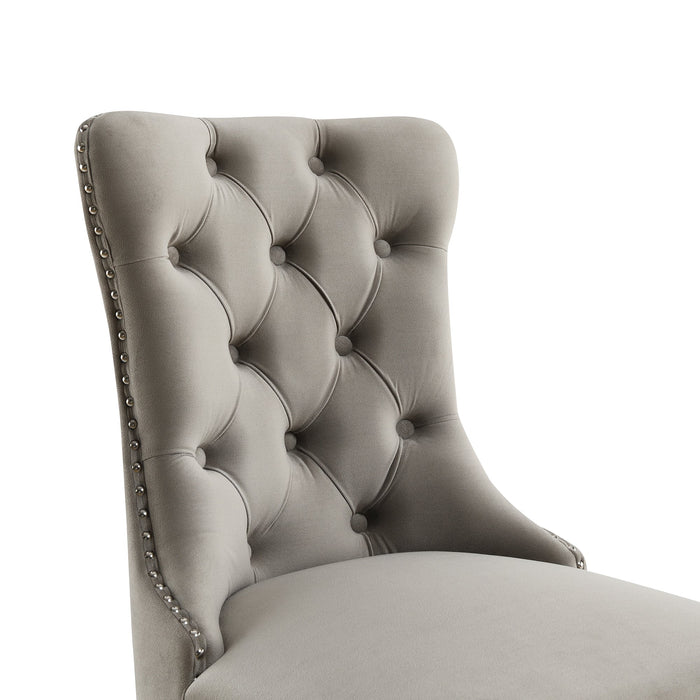 Eetkamerstoel Bains Velours Stone Set van 2