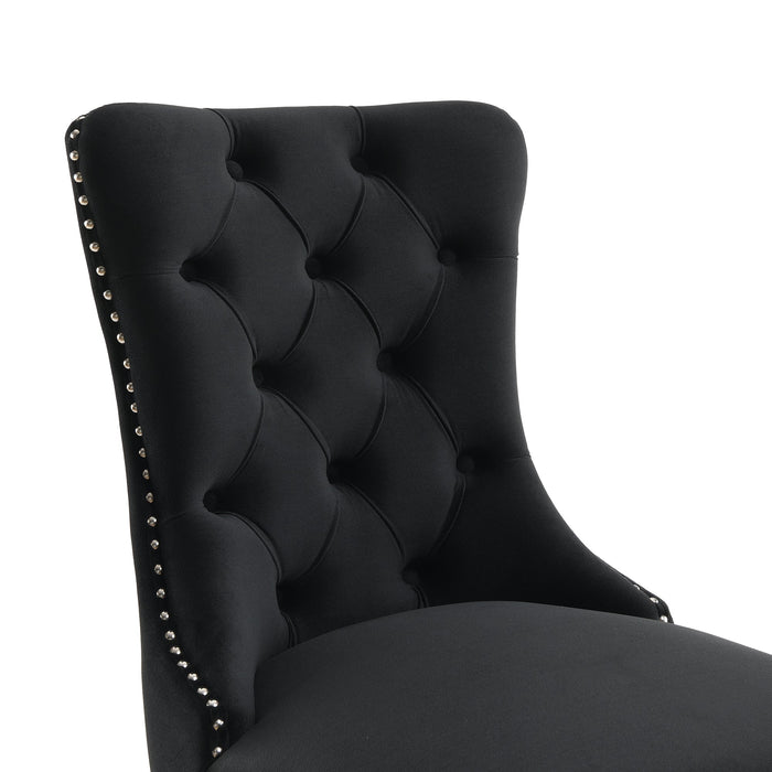 Eetkamerstoel Bains Velours Zwart Set van 2