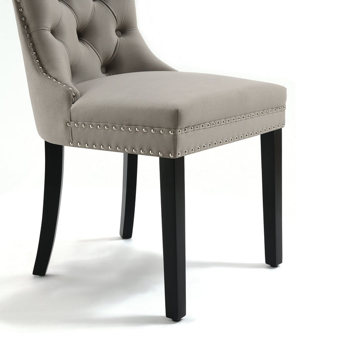 Eetkamerstoel Bains Velours Stone Set van 4