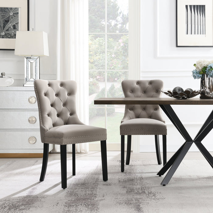 Eetkamerstoel Bains Velours Stone Set van 4