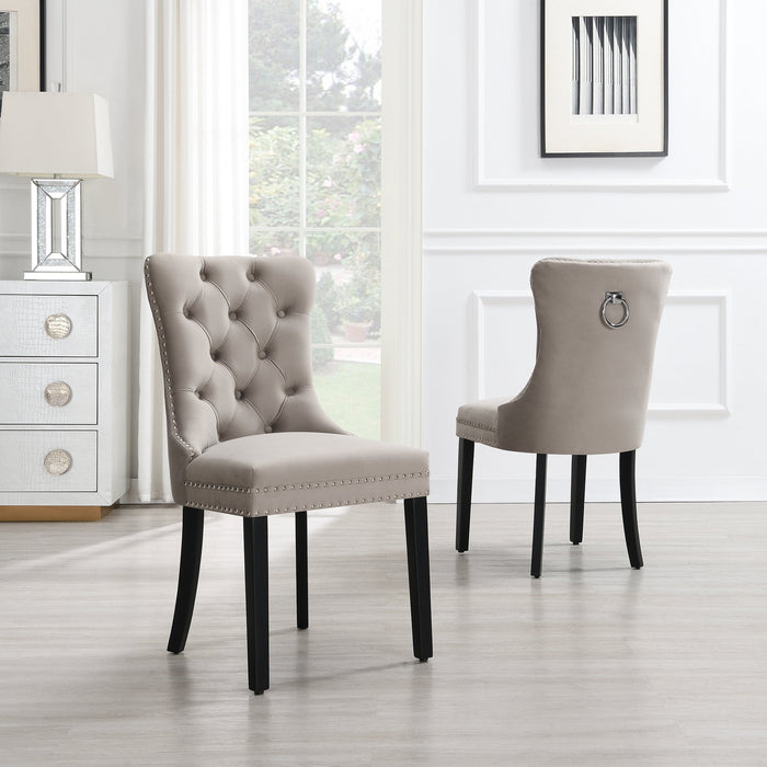 Eetkamerstoel Bains Velours Stone Set van 4