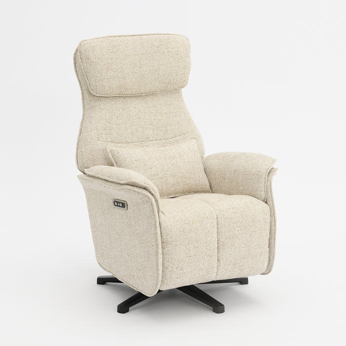 Fauteuil Relax Électrique Lin Floren Taupe clair