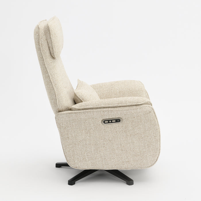 Fauteuil Relax Électrique Lin Floren Taupe clair