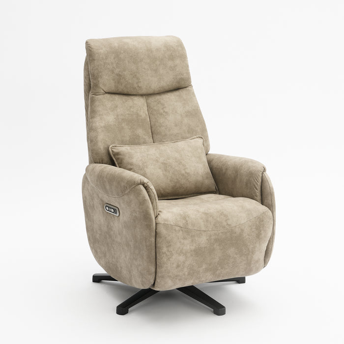 Fauteuil Relax Électrique Ligre Microfibre Cuir Taupe