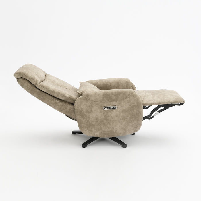 Fauteuil Relax Électrique Ligre Microfibre Cuir Taupe