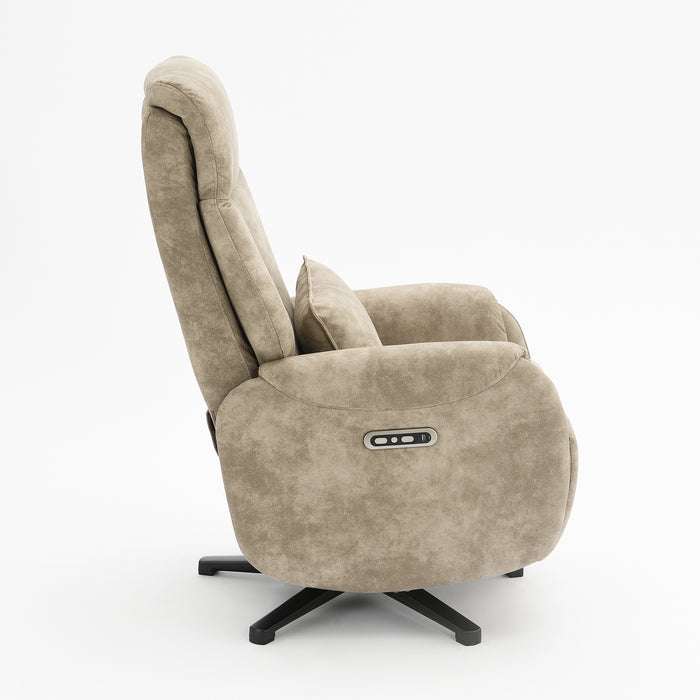 Fauteuil Relax Électrique Ligre Microfibre Cuir Taupe