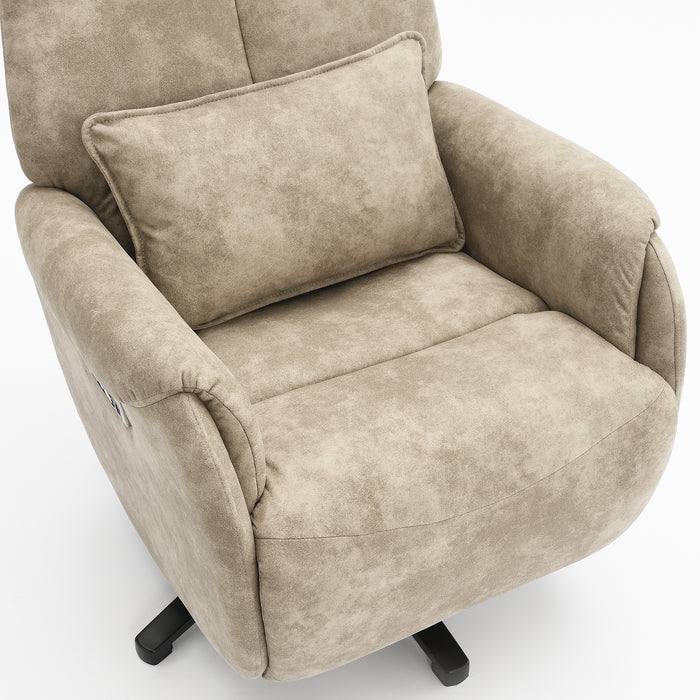 Fauteuil Relax Électrique Ligre Microfibre Cuir Taupe