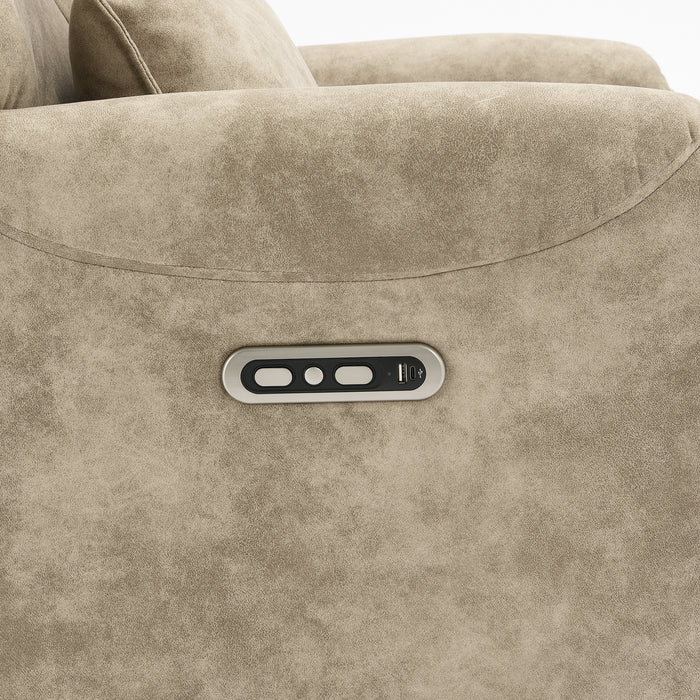 Fauteuil Relax Électrique Ligre Microfibre Cuir Taupe
