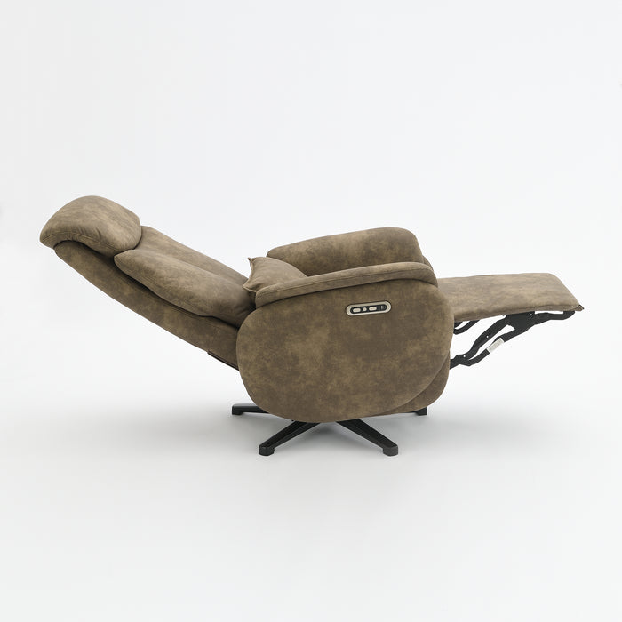 Elektrischer Relaxsessel Maine Microfaserleder Taupe
