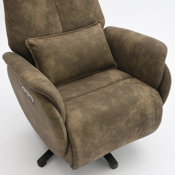 Elektrischer Relaxsessel Maine Microfaserleder Taupe