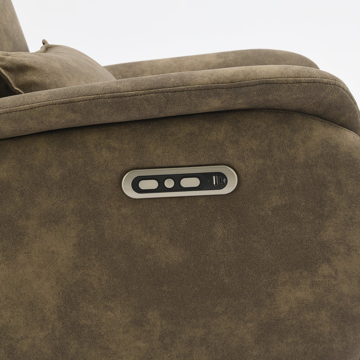 Elektrischer Relaxsessel Maine Microfaserleder Taupe