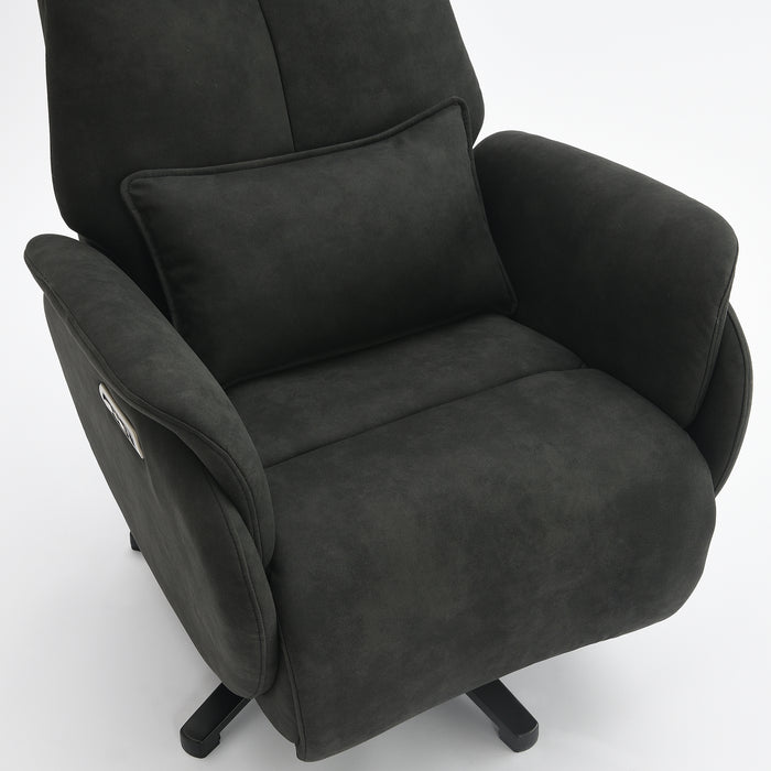 Fauteuil Relax Électrique Maine Microfibre Cuir Noir