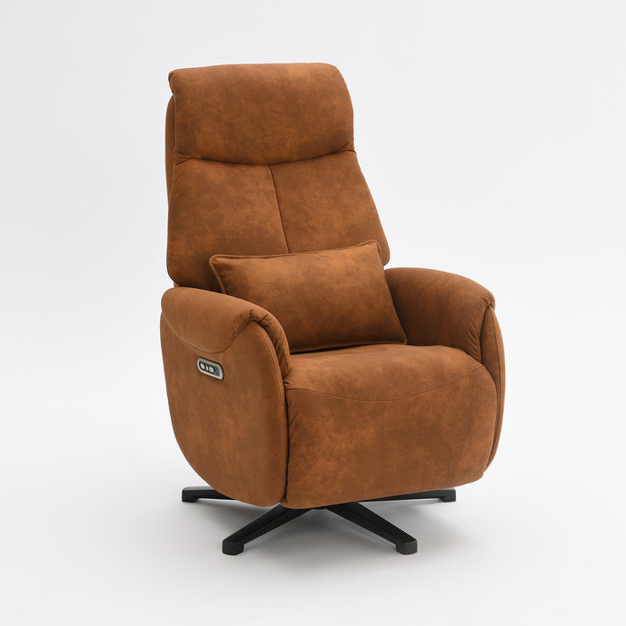 Fauteuil Relax Électrique Ligre Microfibre Cuir Cognac