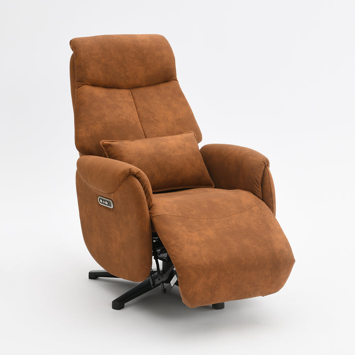 Fauteuil Relax Électrique Ligre Microfibre Cuir Cognac