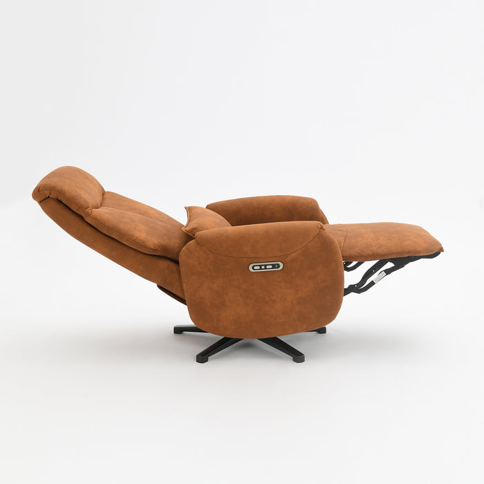 Fauteuil Relax Électrique Ligre Microfibre Cuir Cognac
