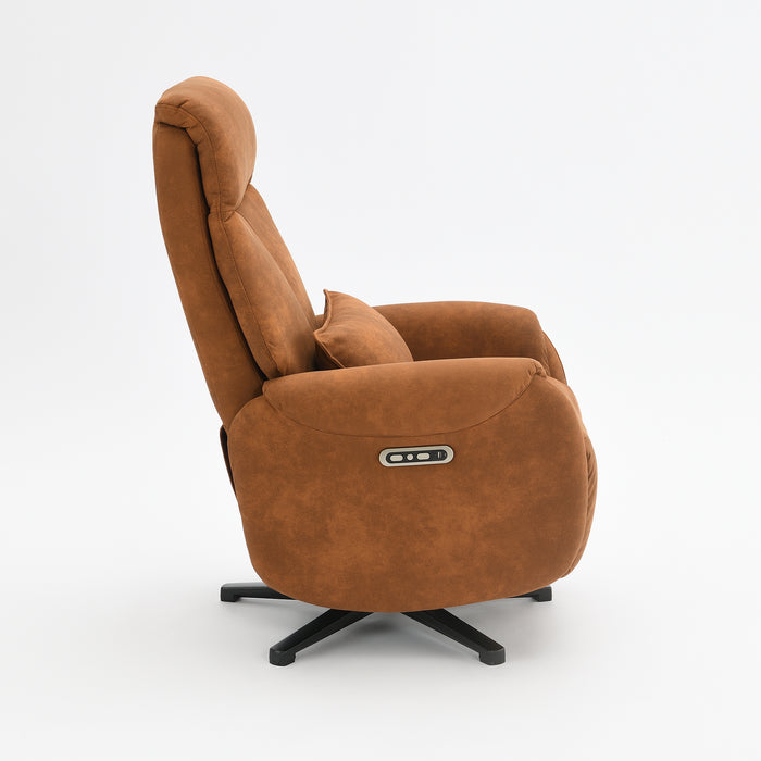 Fauteuil Relax Électrique Ligre Microfibre Cuir Cognac