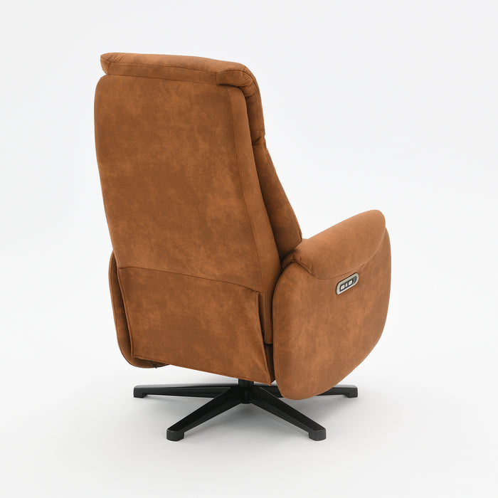 Fauteuil Relax Électrique Ligre Microfibre Cuir Cognac