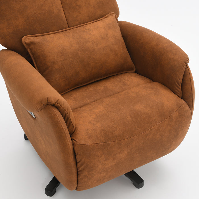 Fauteuil Relax Électrique Ligre Microfibre Cuir Cognac