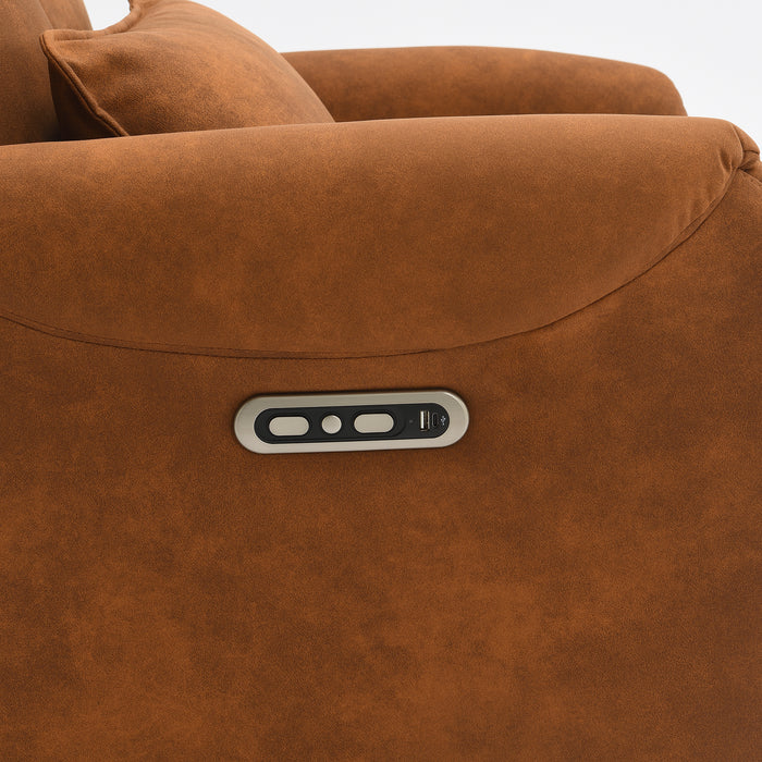 Fauteuil Relax Électrique Ligre Microfibre Cuir Cognac