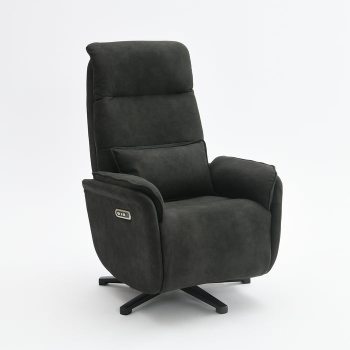 Elektrisch Relax Fauteuil Valois Microfiber Leer Zwart