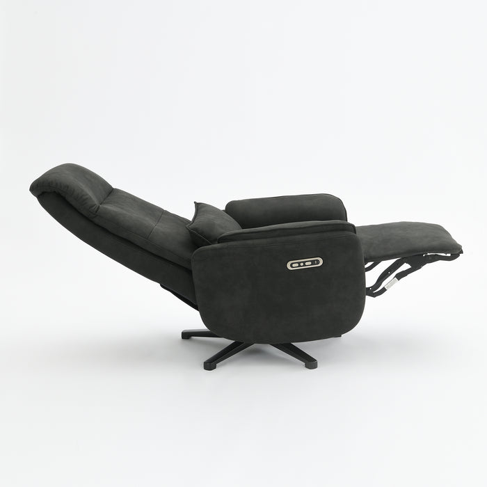 Elektrisch Relax Fauteuil Valois Microfiber Leer Zwart