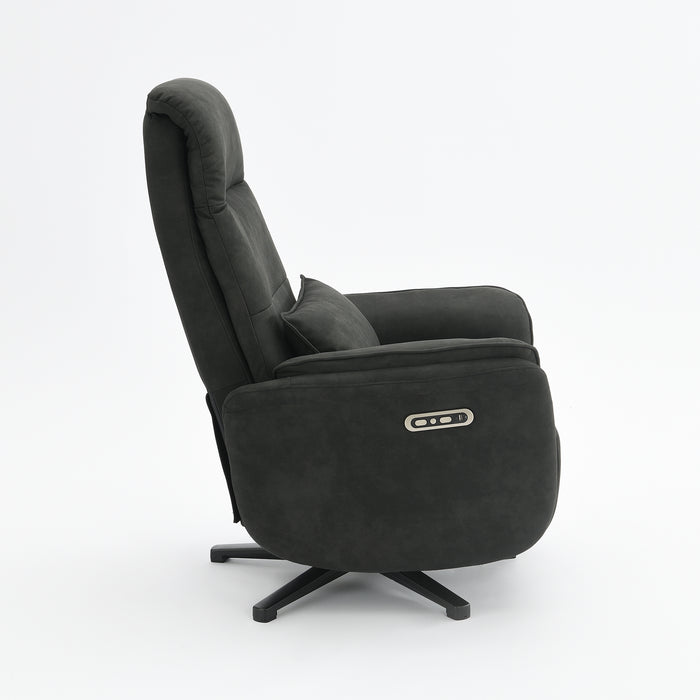 Elektrisch Relax Fauteuil Valois Microfiber Leer Zwart