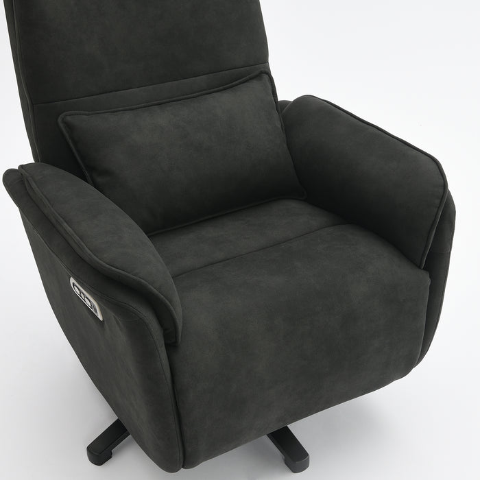 Elektrisch Relax Fauteuil Valois Microfiber Leer Zwart