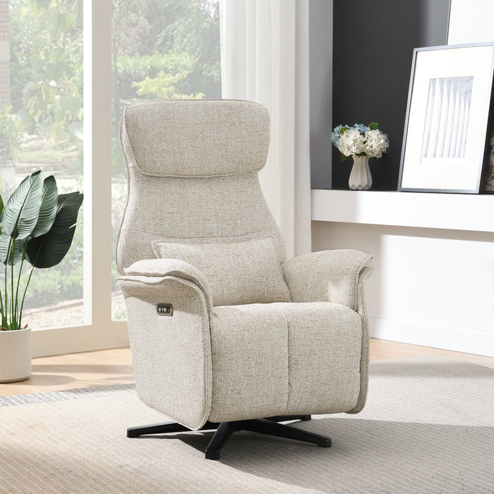 Fauteuil Relax Électrique Lin Floren Taupe clair