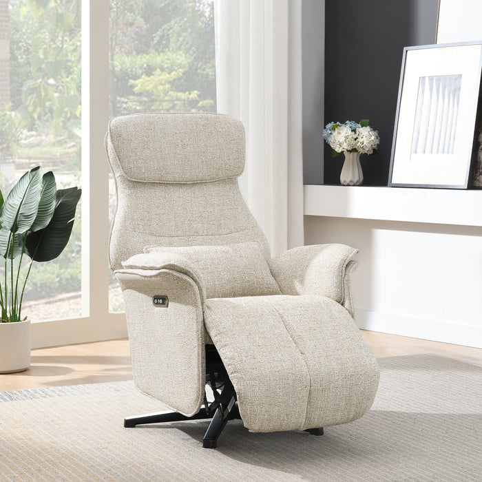 Fauteuil Relax Électrique Lin Floren Taupe clair