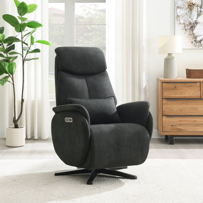 Fauteuil Relax Électrique Maine Microfibre Cuir Noir
