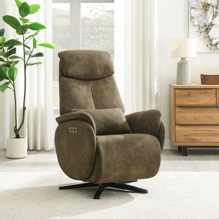 Elektrischer Relaxsessel Maine Microfaserleder Taupe