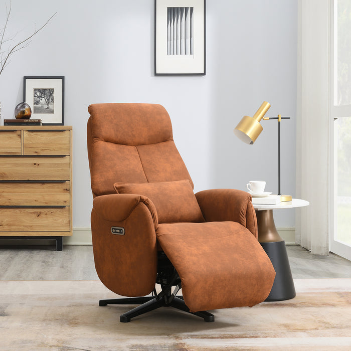 Fauteuil Relax Électrique Ligre Microfibre Cuir Cognac