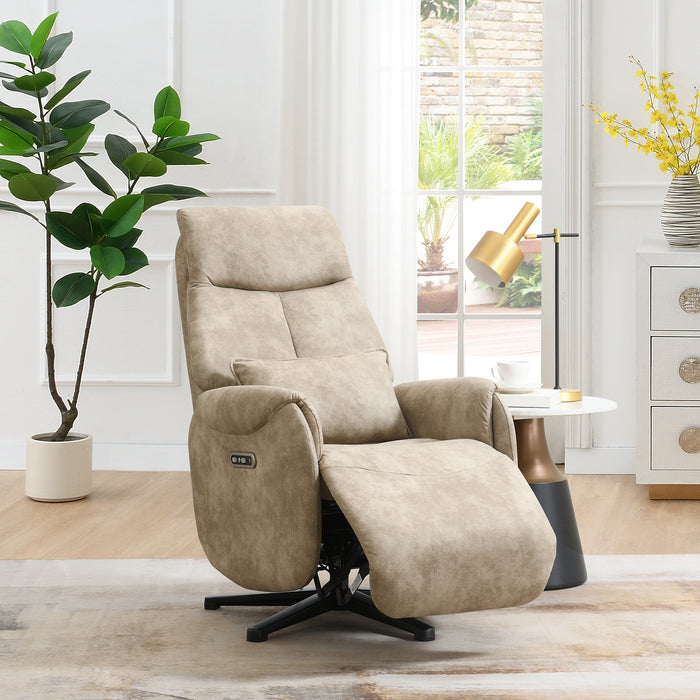 Fauteuil Relax Électrique Ligre Microfibre Cuir Taupe