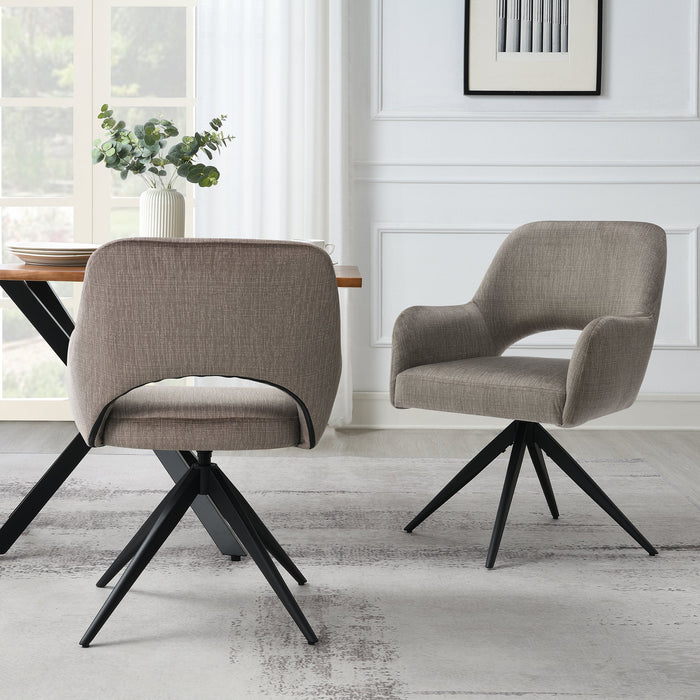 Draaibare Eetkamerstoel Moulin Taupe Set van 4