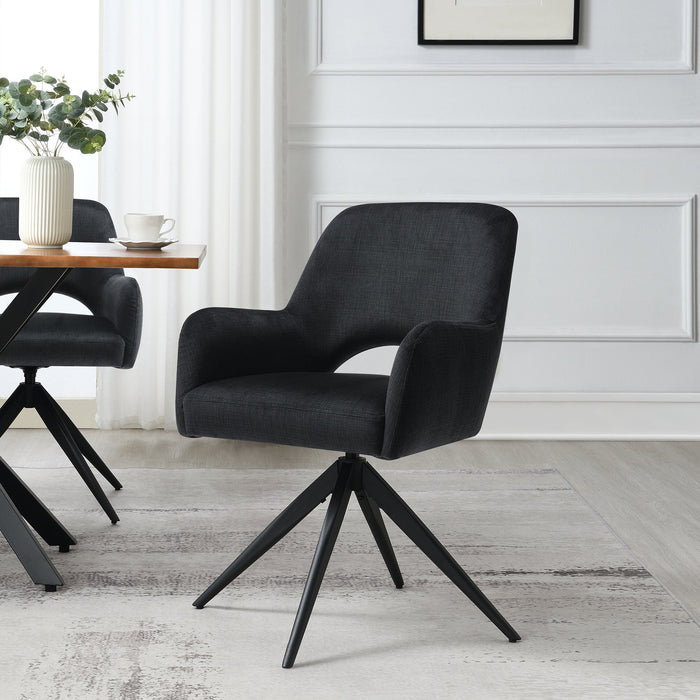 Draaibare Eetkamerstoel Moulin Zwart Set van 4