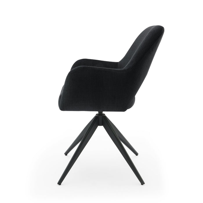 Draaibare Eetkamerstoel Moulin Zwart Set van 2