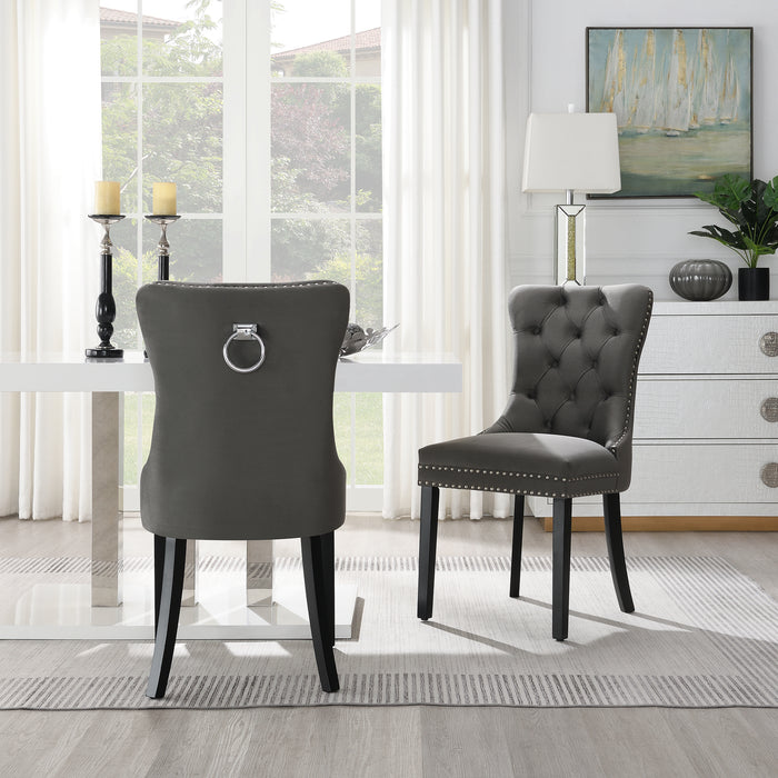 Eetkamerstoel Bains Velours Grijs