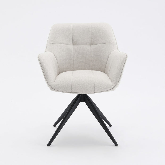 Draaibare Eetkamerstoel Niort Linnen Stone Set van 2