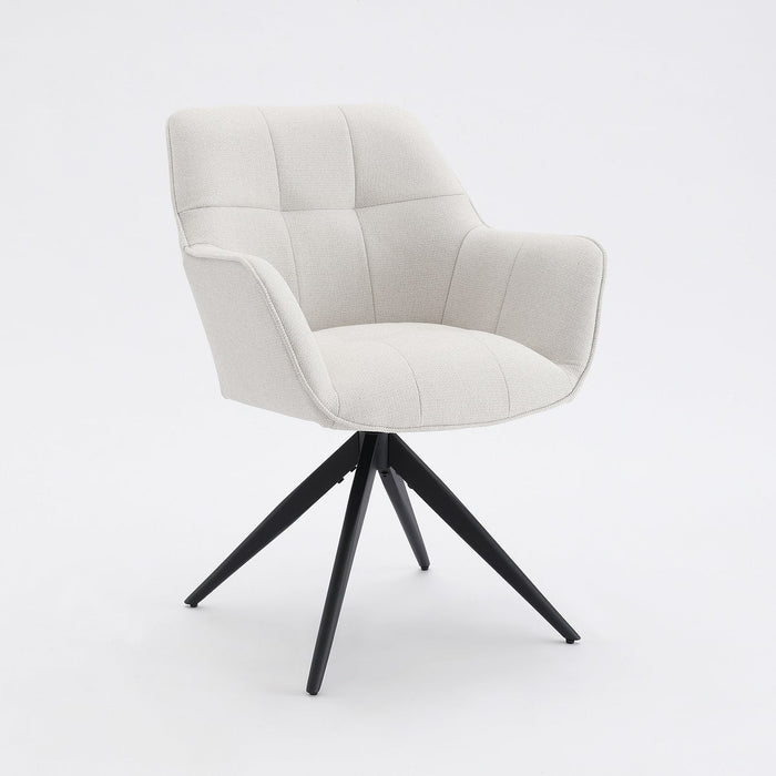 Draaibare Eetkamerstoel Niort Linnen Stone Set van 4