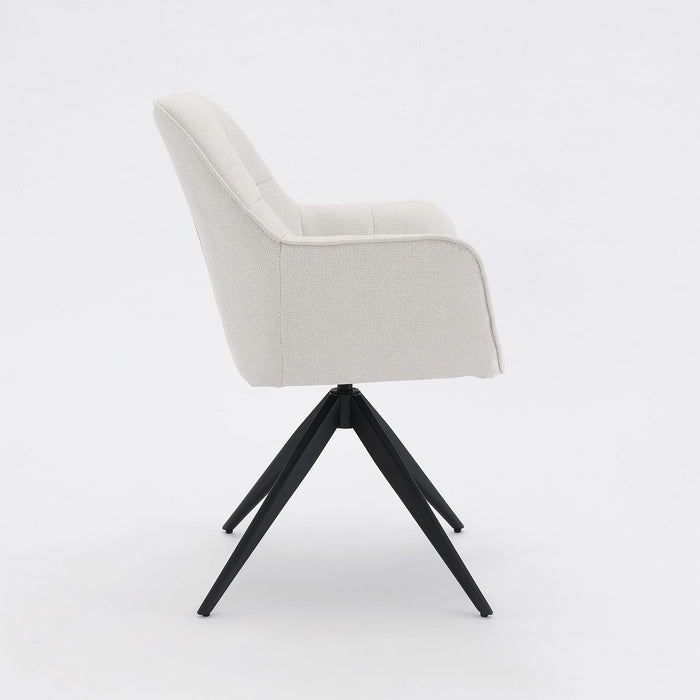 Draaibare Eetkamerstoel Niort Linnen Stone Set van 4