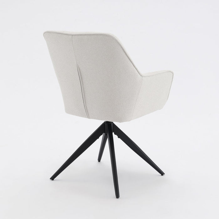 Draaibare Eetkamerstoel Niort Linnen Stone Set van 2