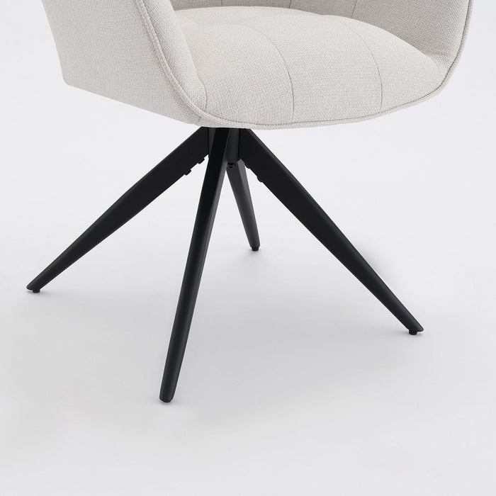 Draaibare Eetkamerstoel Niort Linnen Stone Set van 4