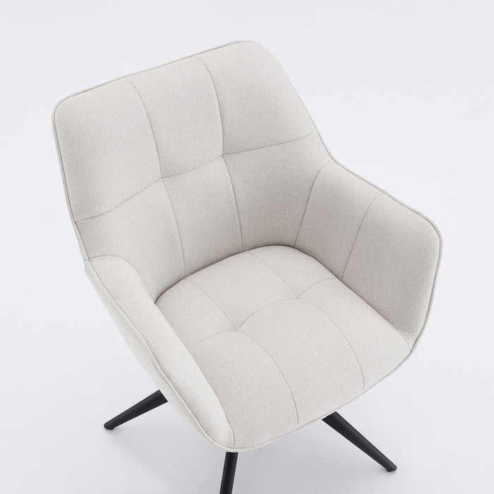 Draaibare Eetkamerstoel Niort Linnen Stone Set van 4