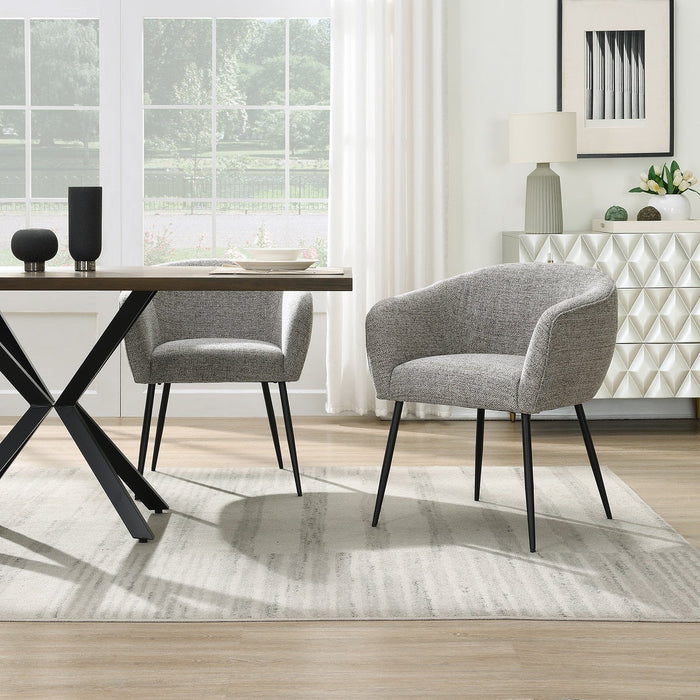 Eetkamerstoel Antoly Linnen Antraciet Set van 4