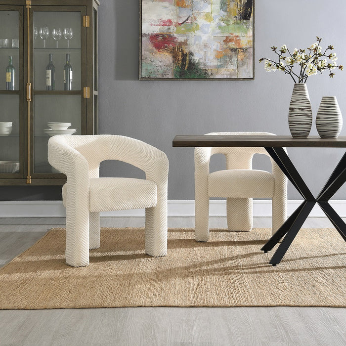 Eetkamerstoel Armeno Boucle Creme Set van 2