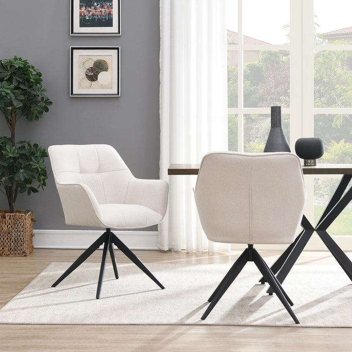 Draaibare Eetkamerstoel Niort Linnen Stone Set van 2