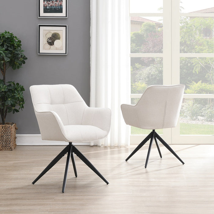 Draaibare Eetkamerstoel Niort Linnen Stone Set van 2