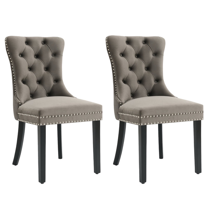 Eetkamerstoel Bains Velours Taupe Set van 2