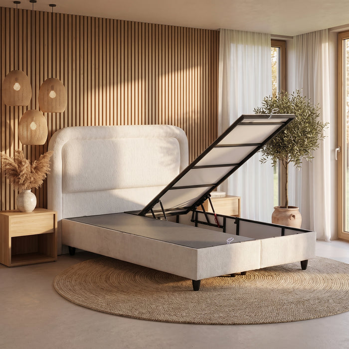 Lit coffre BEAUM Design Japandi Stone 160 × 200 cm